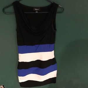 Black and blue dress